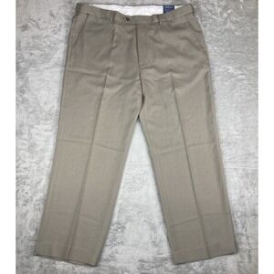 Croft & Barrow Classic Fit‎ Dress Pants Mens 40x29 Tan Pleated Traditional Leg